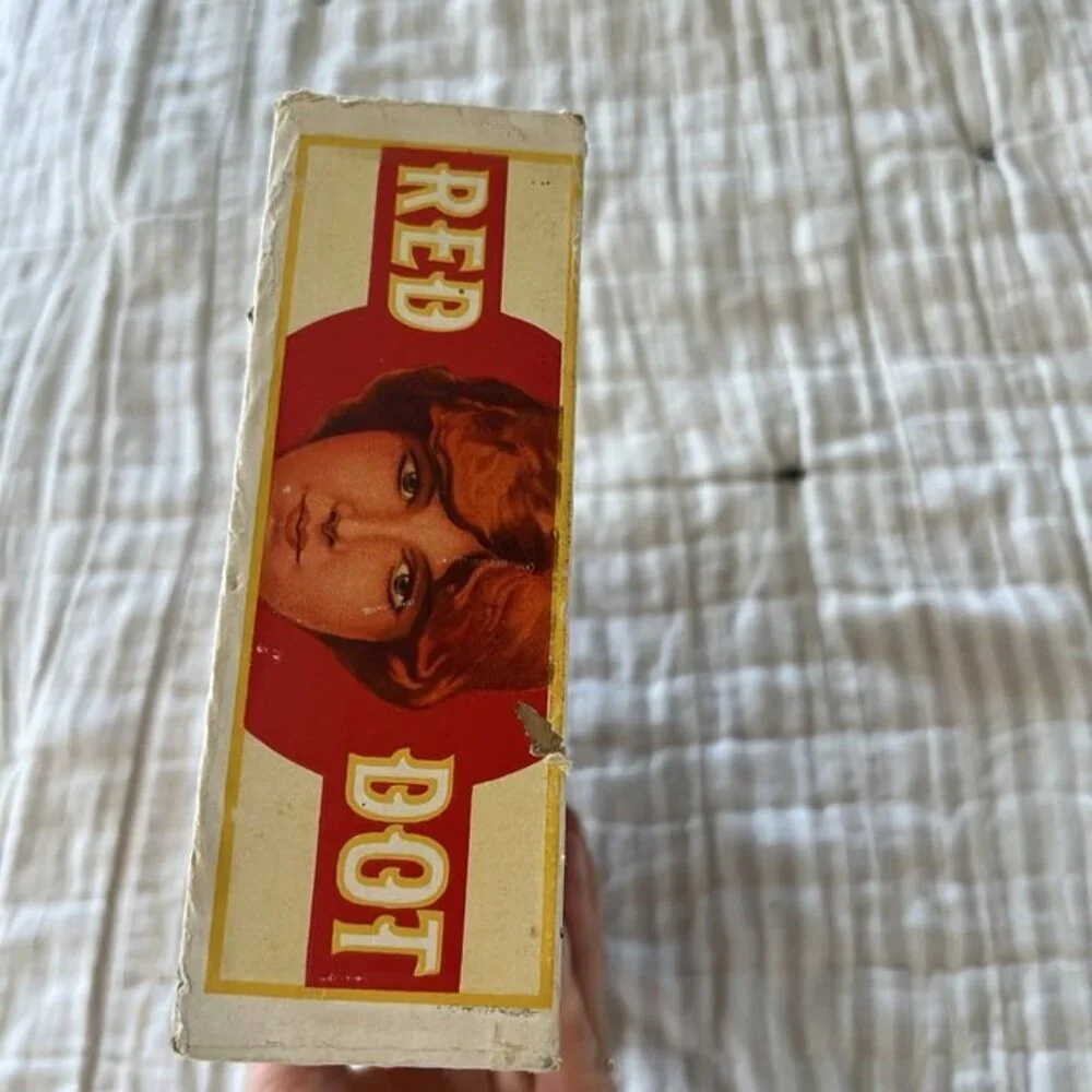 vintage red dot empty cigar box, great‎ graphics color, man cave decor item